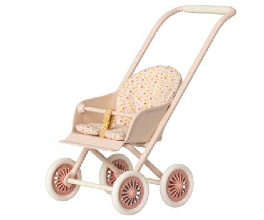 Speelgoed Maileg Poppenhuis & Toebehoren | Maileg Kinderwagen Micro, Powder