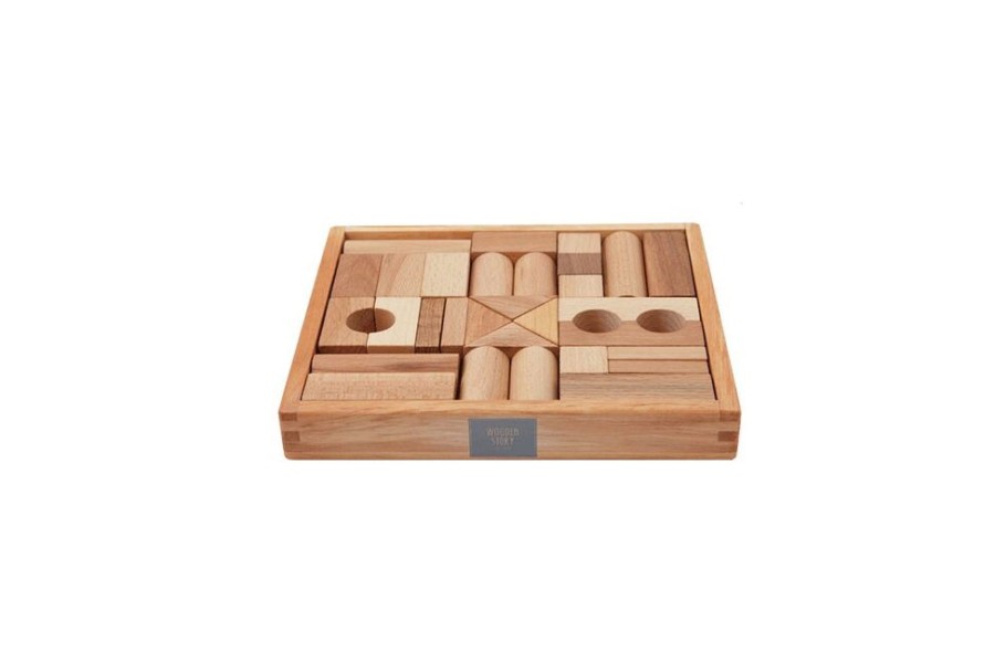 Speelgoed Wooden Story Bouwen | Wooden Story Houten Blokken, Naturelkleur (30 Stuks)