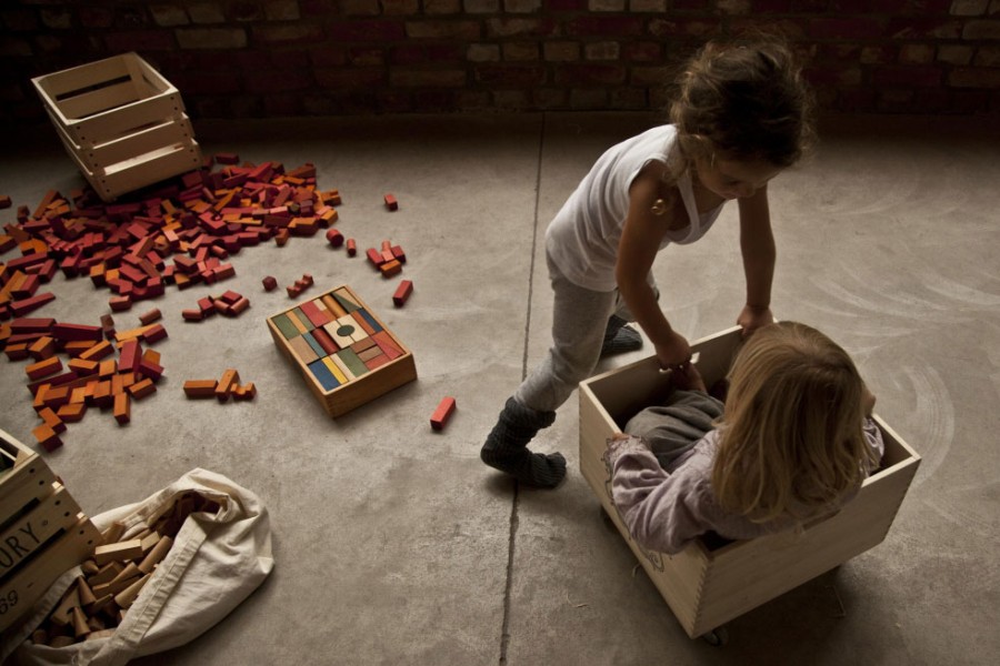 Speelgoed Wooden Story Bouwen | Wooden Story Houten Blokken, Regenboogkleur (54 Stuks)