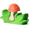 Speelgoed BumbuToys Dieren & Natuur | Bumbutoys Paddenstoel In Gras Van Hout
