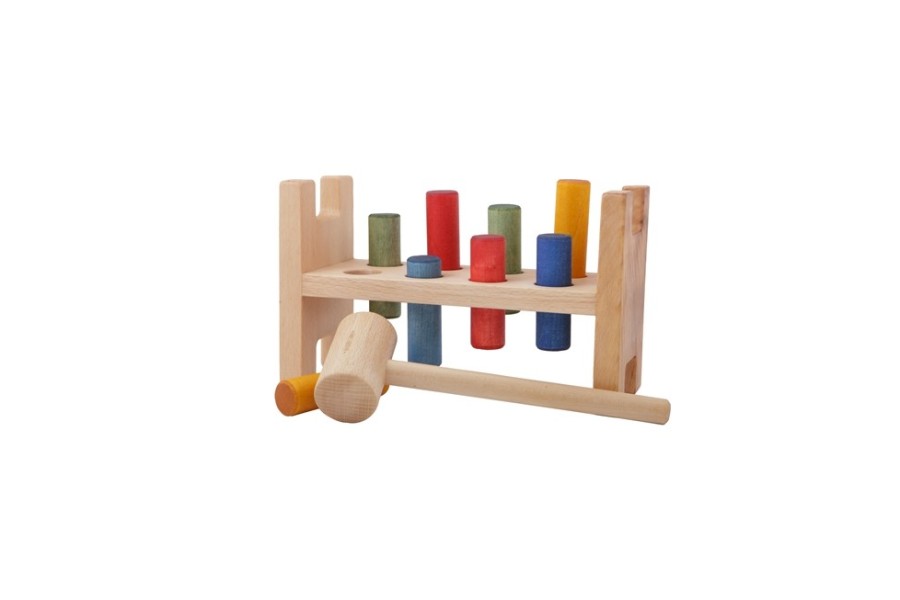 Speelgoed Wooden Story Stapelen | Wooden Story Houten Hamerbank, Regenboogkleuren