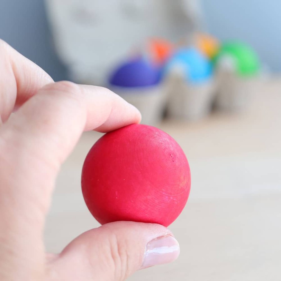 Speelgoed Grimm’s Knikkerbaan & Toebehoren | Grimm'S Grote Houten Ballen, Regenboogkleur