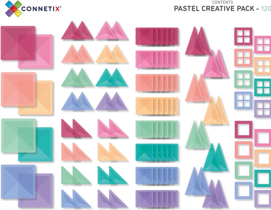 Speelgoed Connetix Bouwen | Connetix Creative Pack, Pastel 120 Stuks