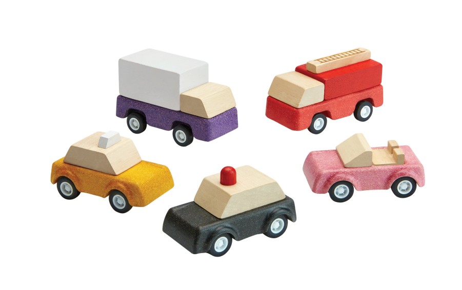 Speelgoed PlanToys Voertuigen & Toebehoren | Plan Toys Auto Set 2.0, 5 Stuks