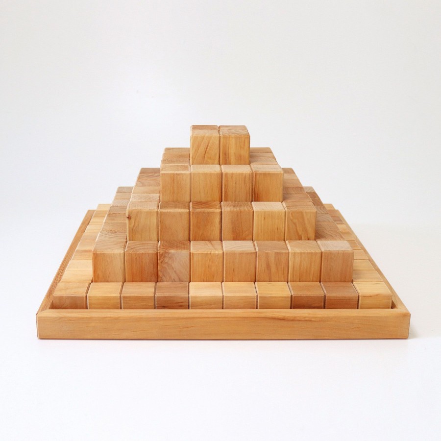 Speelgoed Grimm’s Bouwen | Grimm'S Blokken Piramide Naturel, 100 Stuks Groot