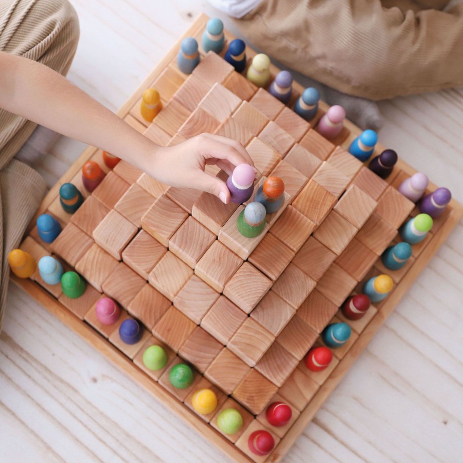 Speelgoed Grimm’s Bouwen | Grimm'S Blokken Piramide Naturel, 100 Stuks Groot