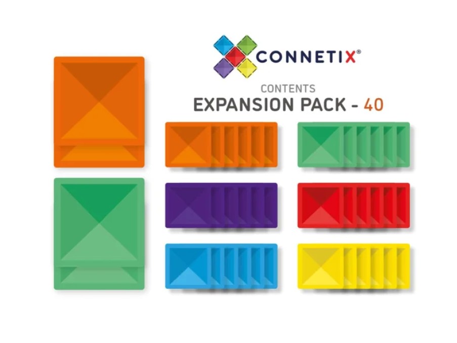 Speelgoed Connetix Bouwen | Connetix Aanvullende Set Met Vierkanten, 40 Stuks Regenboog