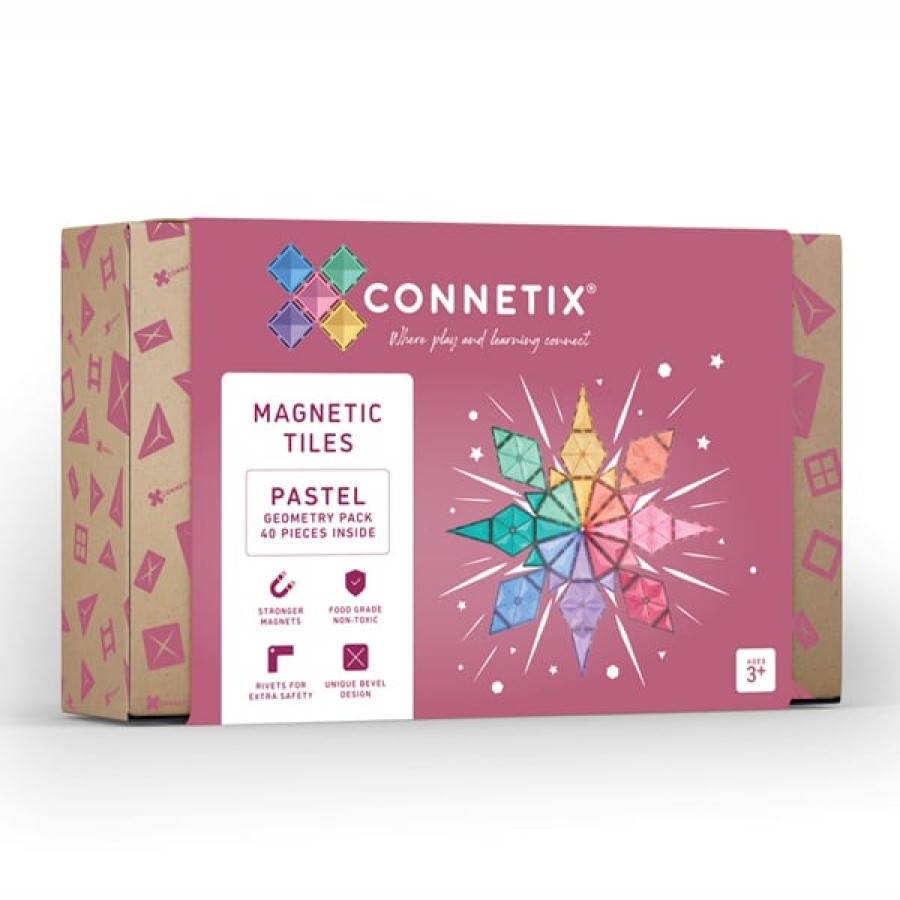 Speelgoed Connetix Bouwen | Connetix Aanvullende Set Geometrisch, 40 Stuks Pastel