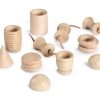 Speelgoed Grapat Ringen, Munten & Poppetjes | Grapat Loose Parts Naturel, 20 Stuks