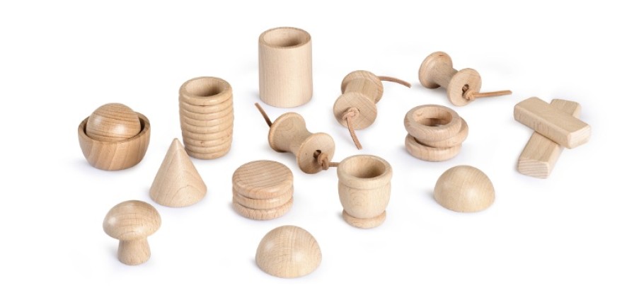 Speelgoed Grapat Ringen, Munten & Poppetjes | Grapat Loose Parts Naturel, 20 Stuks