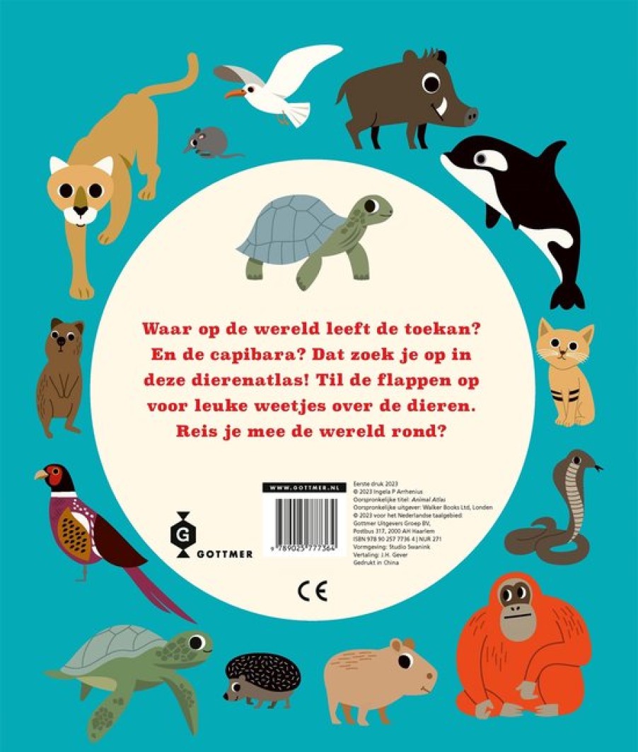 Speelgoed Gottmer Boeken | De Dierenatlas (Flapjesboek) - Ingela Arrhenius