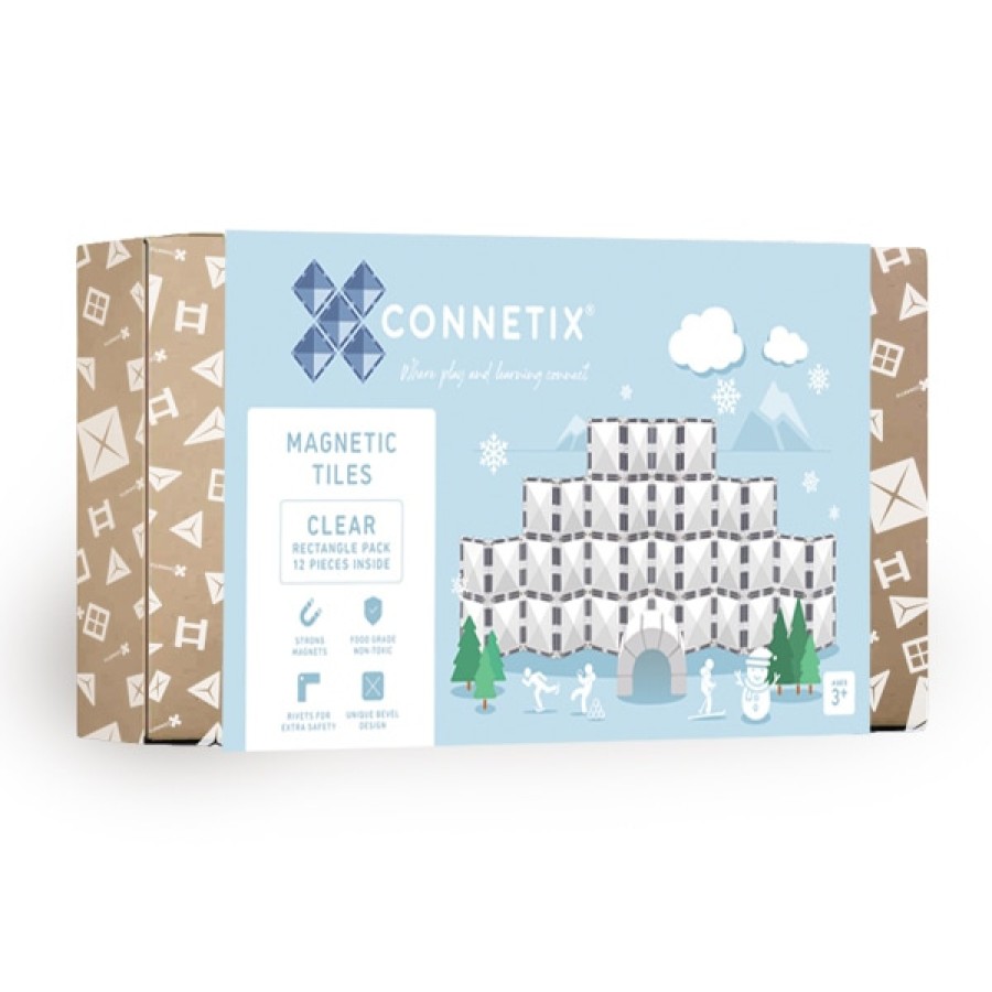 Speelgoed Connetix Bouwen | Connetix Clear Rectangle Pack, 12 Stuks