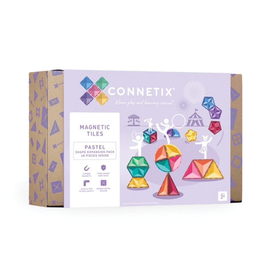 Speelgoed Connetix Bouwen | Connetix Pastel Vormen Uitbreidingen Set, 48 Stuks