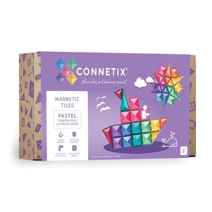 Speelgoed Connetix Bouwen | Connetix Pastel Starter Pack, 64 Stuks