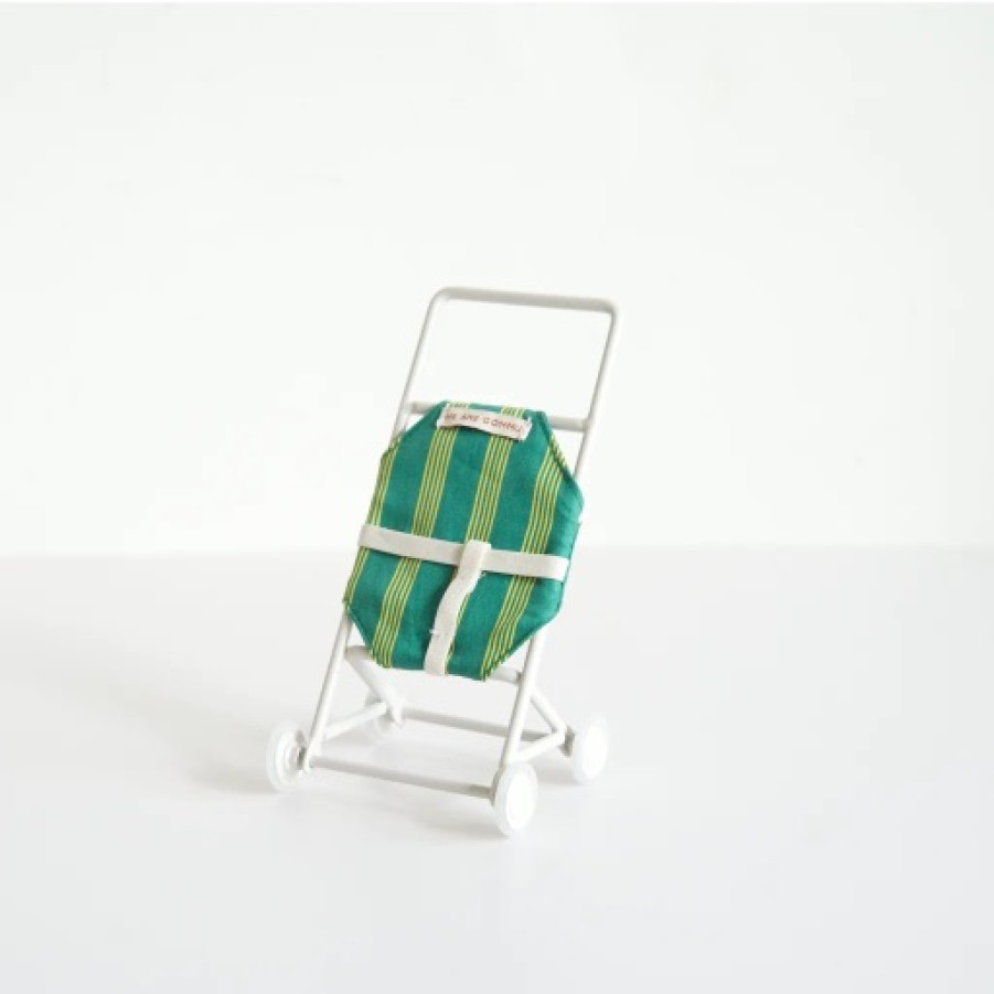 Speelgoed We are GOMMU Speelpoppen & Toebehoren | Gommu Pocket Furniture, Buggy Groen Gestreept