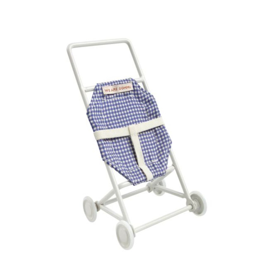 Speelgoed We are GOMMU Speelpoppen & Toebehoren | Gommu Pocket Furniture, Buggy Blauw Geruit